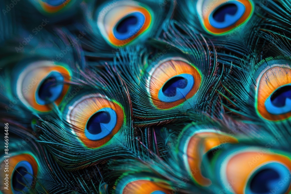 Obraz premium Background created from amazing colorful peacock feathers