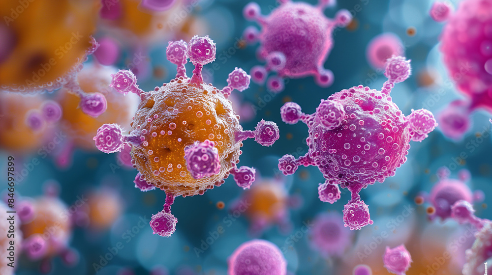 3D Rendering of Virus Particles 3D Rendering of Virus Particles