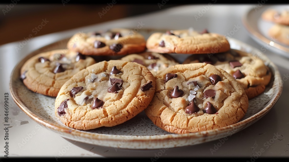 Freshly baked chocolate chip cookies Freshly baked chocolate chip cookies