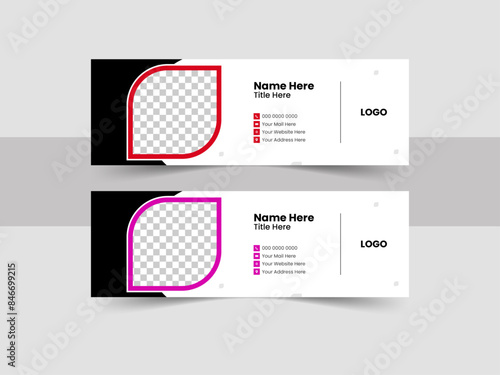 Unique and professional Email signature design with abstract background.