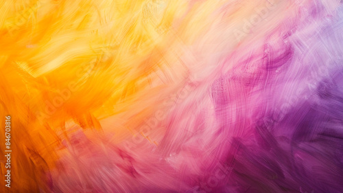 abstract painting with gradient, yellow, orange, pink, purple colors