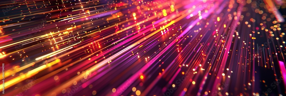 Vibrant purple light burst abstract radiant rays on dark background with pink and gold sparkles Vibrant purple light burst abstract radiant rays on dark background with pink and gold sparkles
