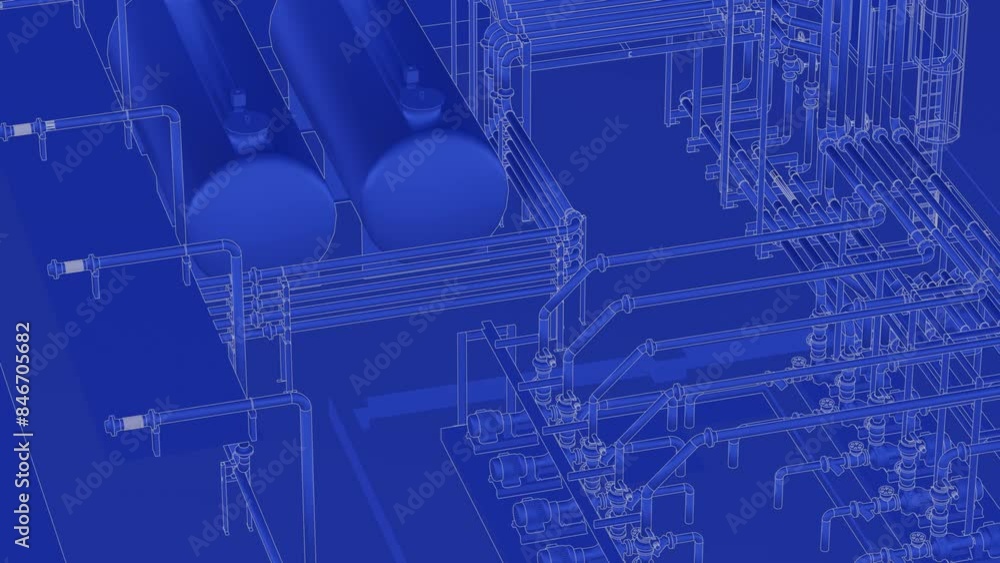 Industrial refinery plant seamless 3d loop animation blueprint Industrial refinery plant seamless 3d loop animation blueprint
