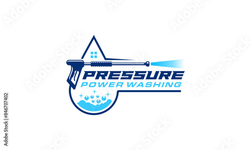 Illustration vector graphic of pressure power wash spray logo design icon template 