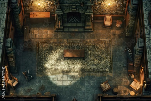 DnD Battlemap Cultists Room Battlemap. Secret chamber with mysterious symbols and candles.
