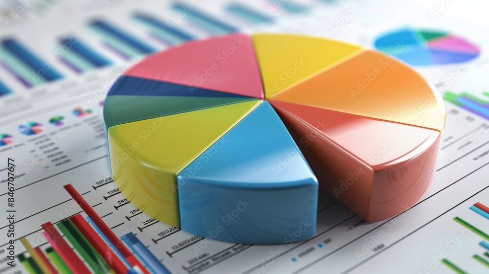 Business presentation slide featuring a pie chart diagram displaying budget allocation strategies. Business presentation slide featuring a pie chart diagram displaying budget allocation strategies.