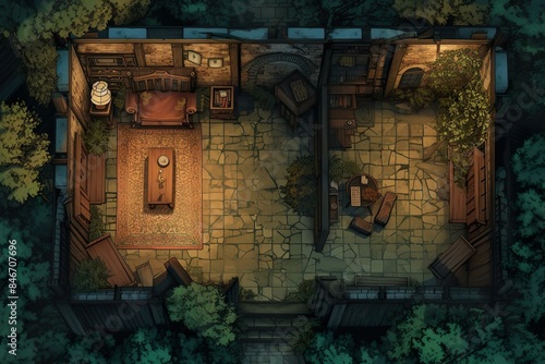 DnD Battlemap Cultists Room Battlemap - Small chamber with cultists.