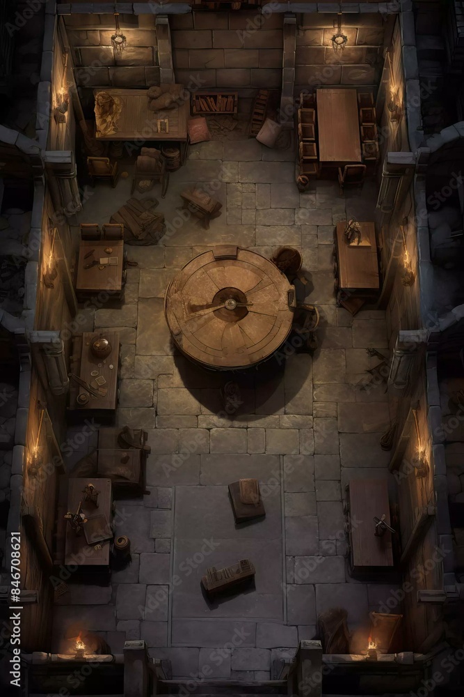 DnD Battlemap Cursed Artifact Vault - Sealed Room. DnD Battlemap Cursed Artifact Vault - Sealed Room.