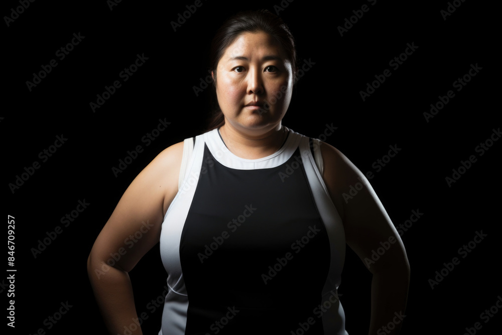 Fototapeta premium 女, 女性, アジア人, 日本人, 肥満, 太った女性, 黒, 多様性, モデル, 美しい女性, Female, Asian, Japanese, Beautiful, Black, Diversity, Model, Japanese, Obese, Fat Woman, Woman, Model, Beautiful Woman, woman