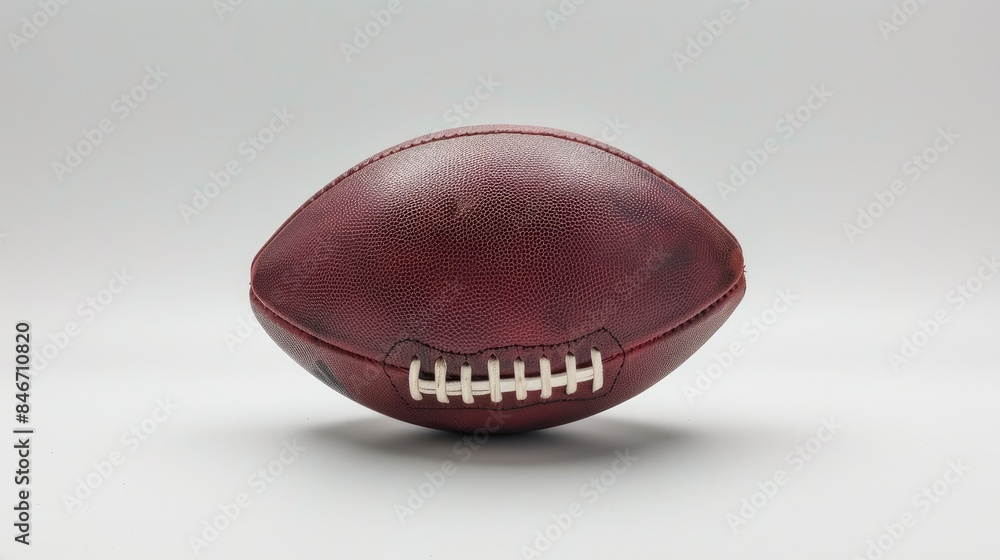 Powerful image of a robust American football showcased against a pristine white surface Powerful image of a robust American football showcased against a pristine white surface