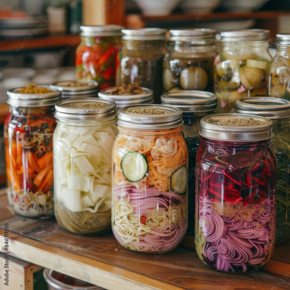 jars of pickled vegetables jars of pickled vegetables
