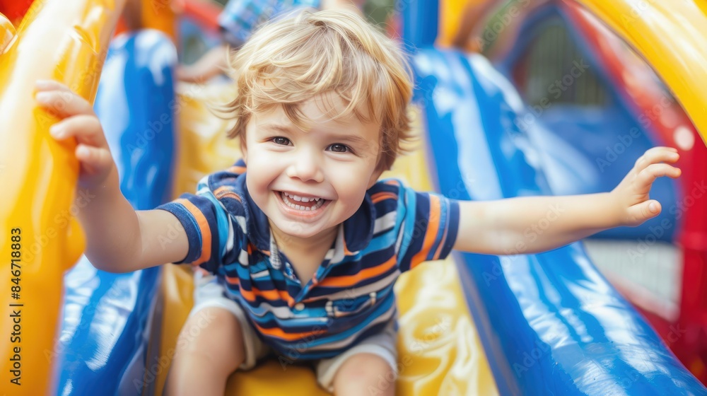 Joyful Toddler Playing on Colorful Slide - Happy Child Having Fun Outdoors
Joyful Toddler Playing on Colorful Slide - Happy Child Having Fun Outdoors