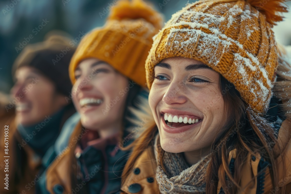 A young woman wearing a woolen hat A young woman wearing a woolen hat