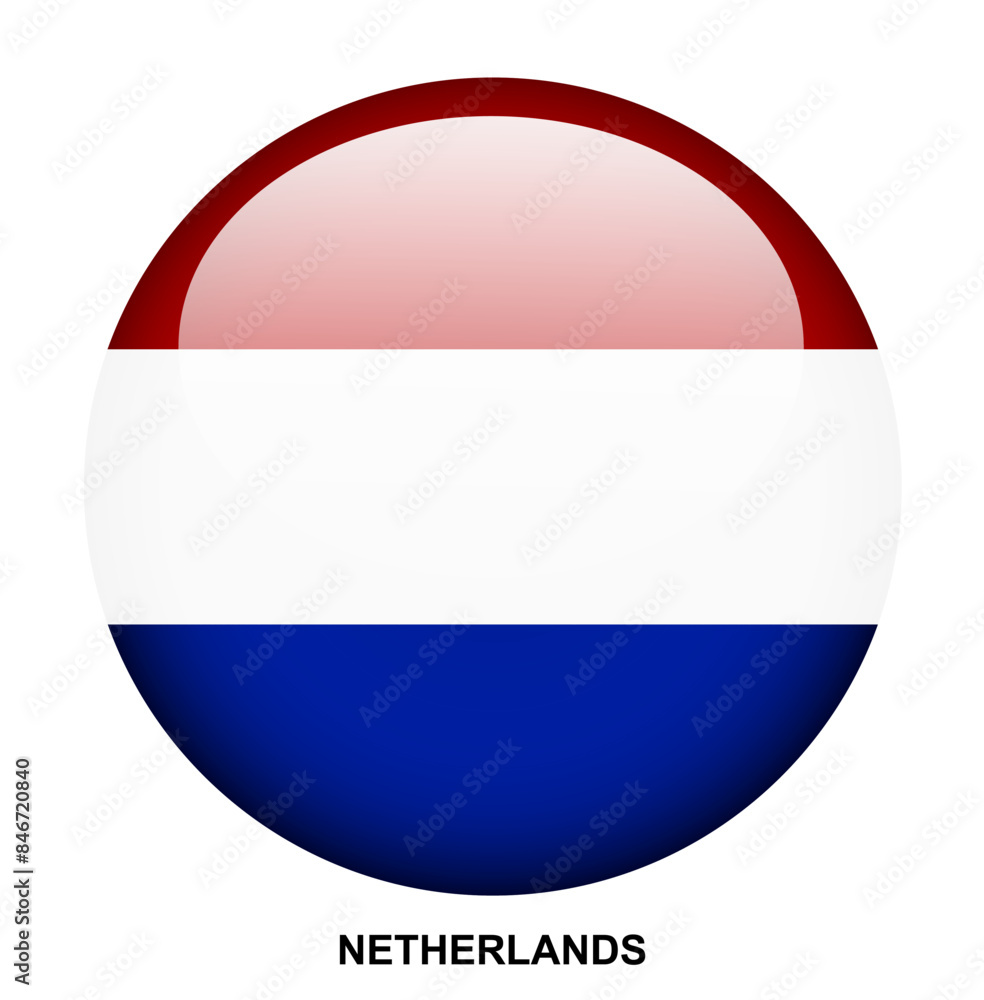 NETHERLANDS flag button on white background NETHERLANDS flag button on white background