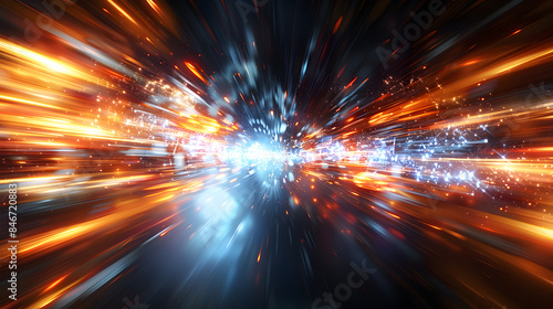 Abstract 3d digital background, lines, perspective, speed, for tech, data, audio, graphics © Nim