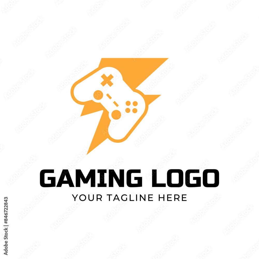 Game console and video games stick logo design template logo. Game console and video games stick logo design template logo.