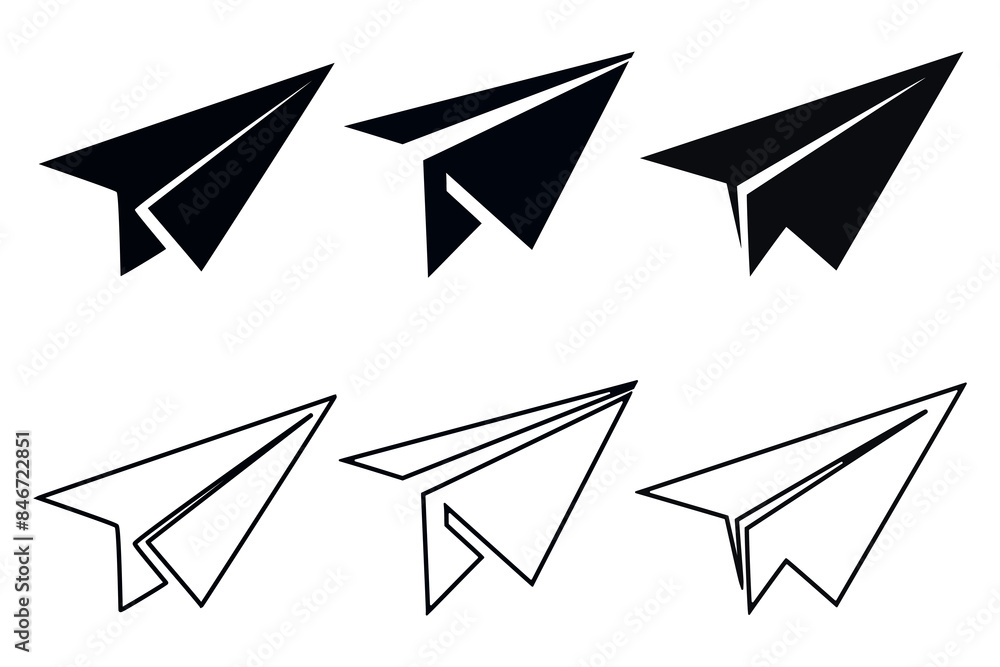 Paper airplanes icon set. Vector illustration Paper airplanes icon set. Vector illustration