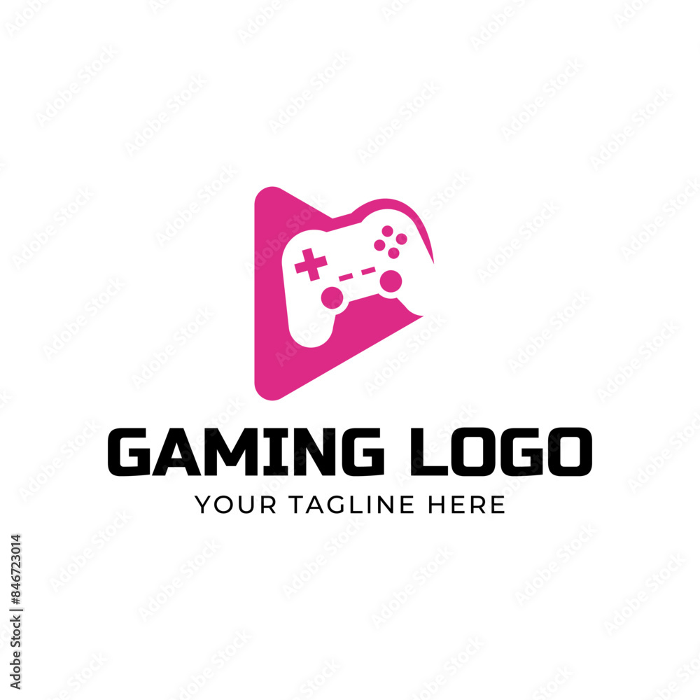 Game console and video games stick logo design template logo. Game console and video games stick logo design template logo.
