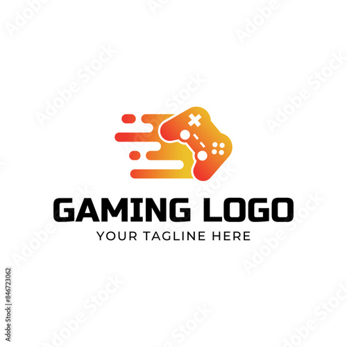 Game console and video games stick logo design template logo.
