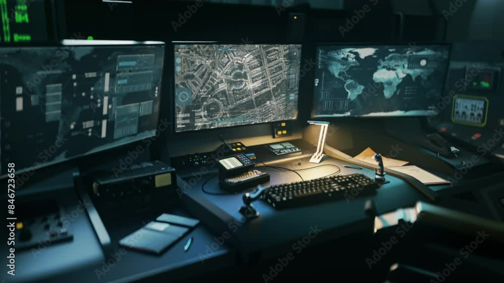 Controlling the radar scanning the designated area. Operating the radar scanning technology using a control panel. Controlling the radar scanner program detecting the terrorists position in a city. UI Controlling the radar scanning the designated area. Operating the radar scanning technology using a control panel. Controlling the radar scanner program detecting the terrorists position in a city. UI