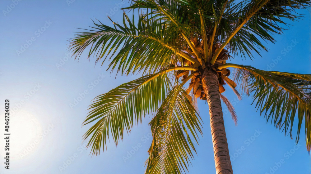 palm trees against the sky palm trees against the sky