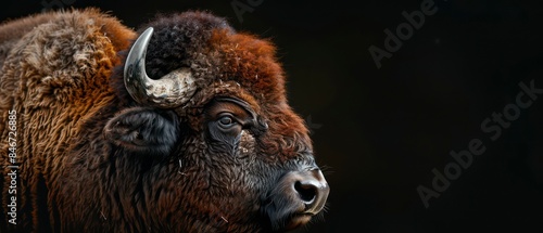Wallpaper Mural buffalo looking away against a black background Torontodigital.ca