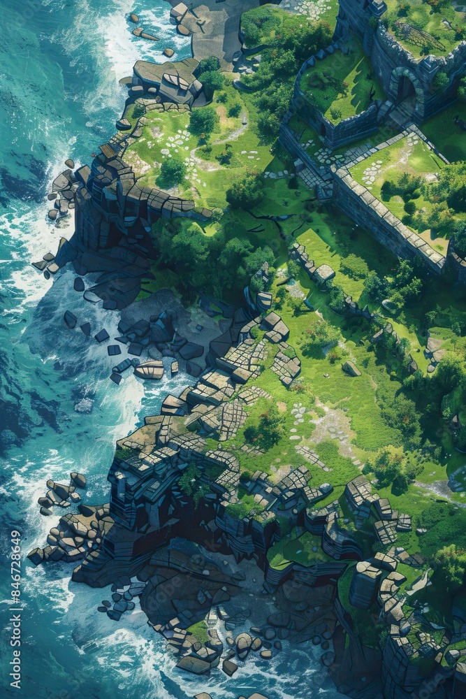 DnD Battlemap Giants Causeway rock formations in Ireland. DnD Battlemap Giants Causeway rock formations in Ireland.