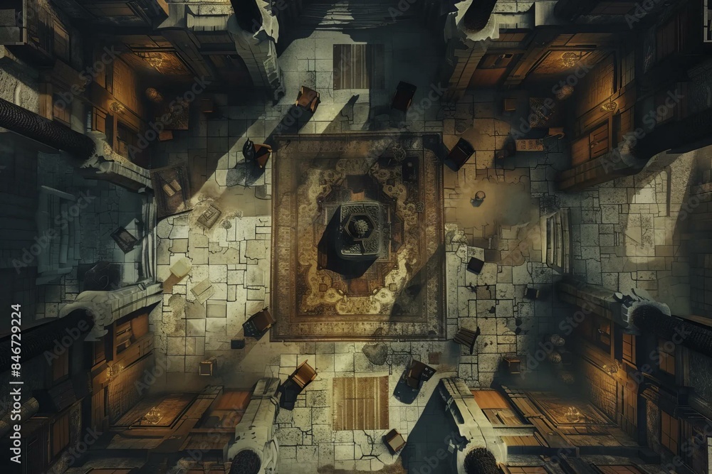 DnD Battlemap Giants Hall battlemap - A detailed fantasy setting for RPG. DnD Battlemap Giants Hall battlemap - A detailed fantasy setting for RPG.