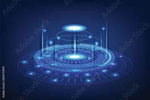 Technology background with hi-tech digital data connection system and computer electronic design