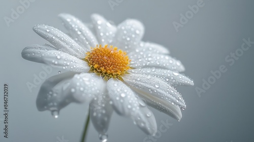 A white flower with droplets of water on it