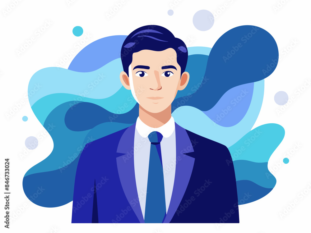 Man in a Business Suit with Abstract Background - Vector Illustration Man in a Business Suit with Abstract Background - Vector Illustration