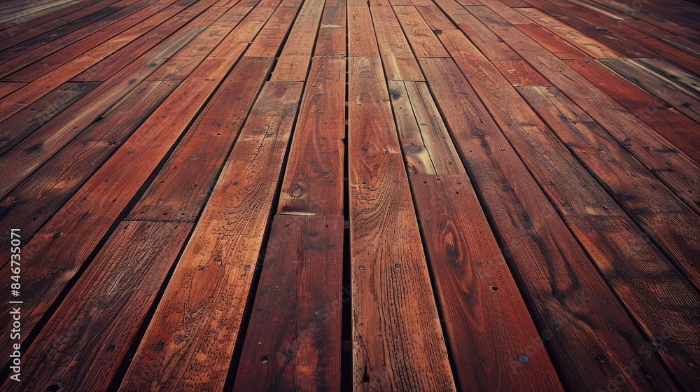 Enhanced brown wooden floor deck or patio with a grunge filter applied Enhanced brown wooden floor deck or patio with a grunge filter applied