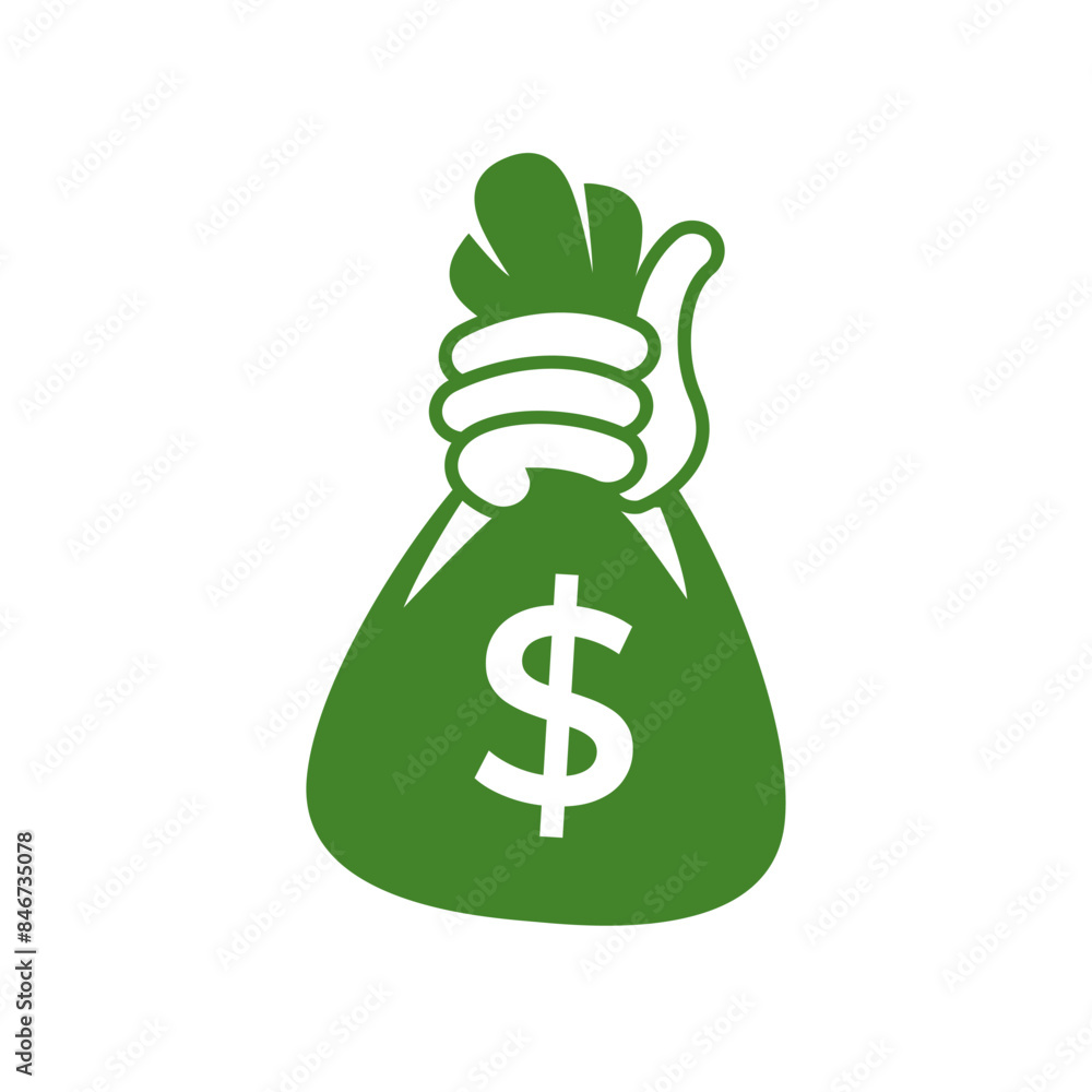 Money bag flat vector icon or logo with dollar logo, for business icon, and payment Money bag flat vector icon or logo with dollar logo, for business icon, and payment