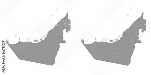 United Arab Emirates map with administrative divisions. Vector illustration.