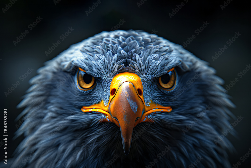 Obraz premium Close-up of eagle's head and piercing eyes.
