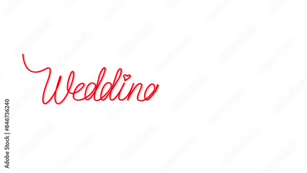 Wedding Day animated hand drawn inscription with heart Wedding Day animated hand drawn inscription with heart