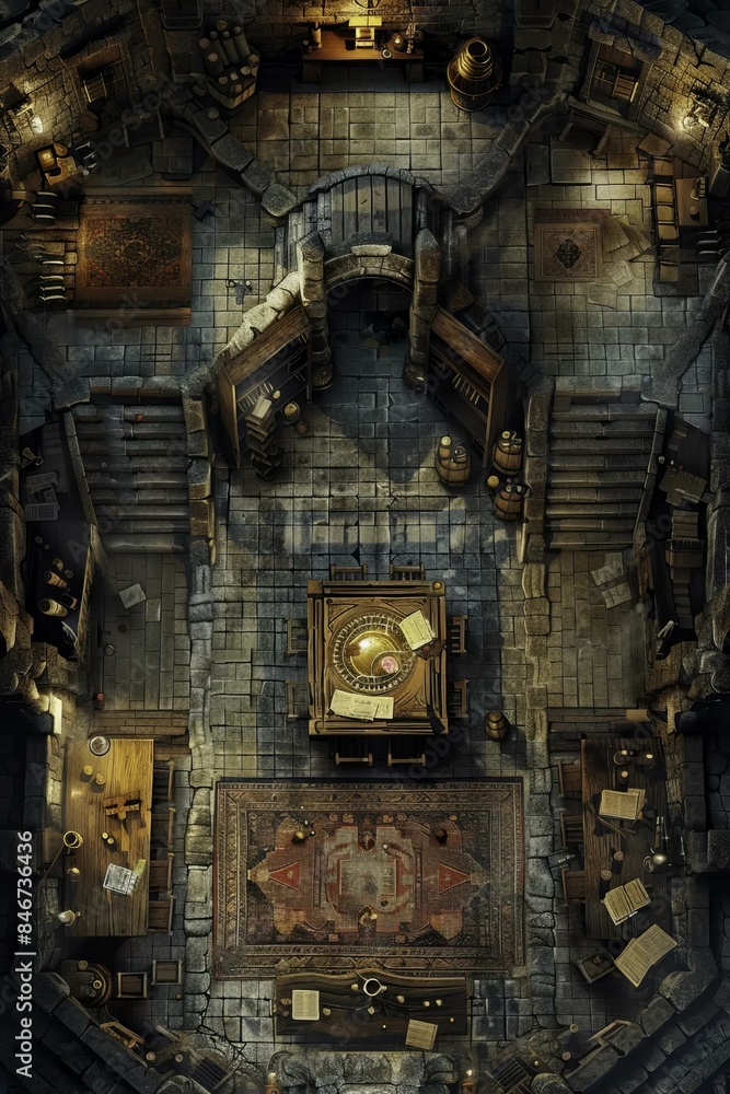 DnD Battlemap Hidden Chamber: A mysterious room discovered in a thieves' guild. DnD Battlemap Hidden Chamber: A mysterious room discovered in a thieves' guild.