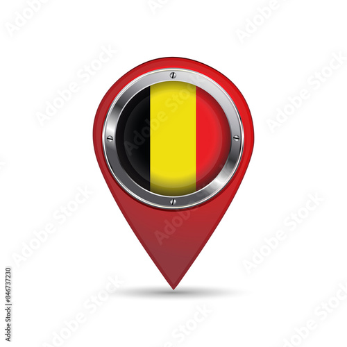 Free Download 3D pin icon with Belgium flag inside vector image design.  - GFXLoad