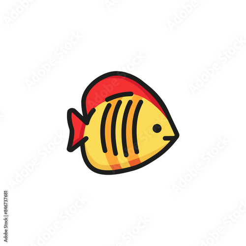 Butterfly fish line icon. Animal, reef, aquarium. Oceanarium concept. Vector illustration can be used for topics like snorkeling, vacation, sea