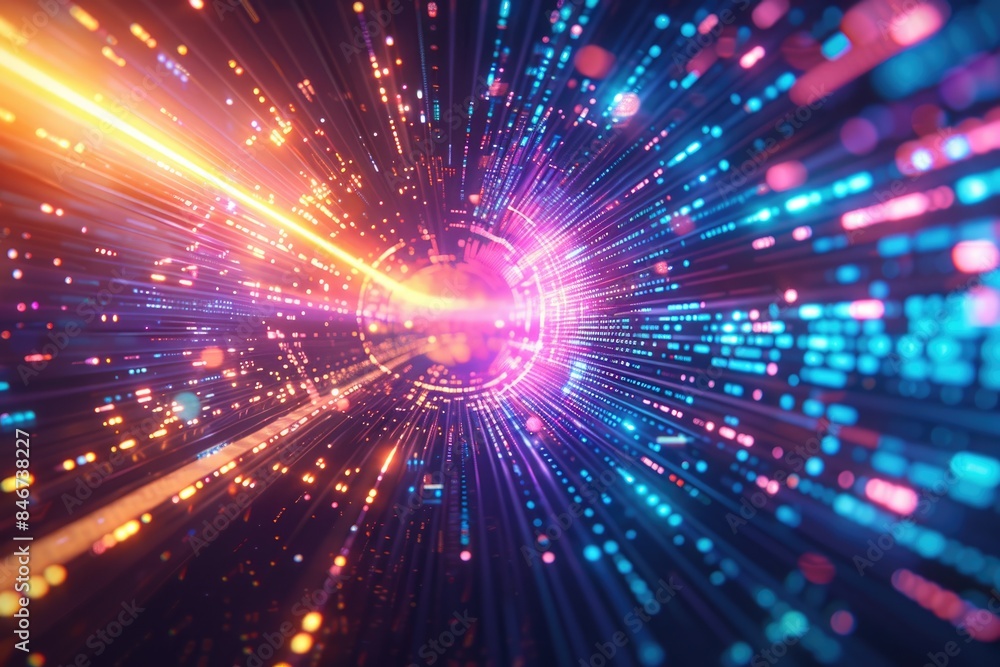 Naklejka premium Light trajectory, blurry curves