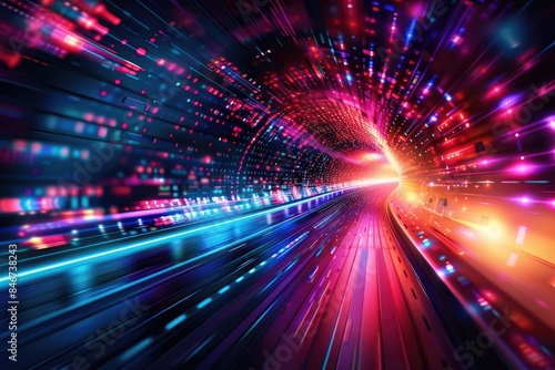 Light trajectory, blurry curves