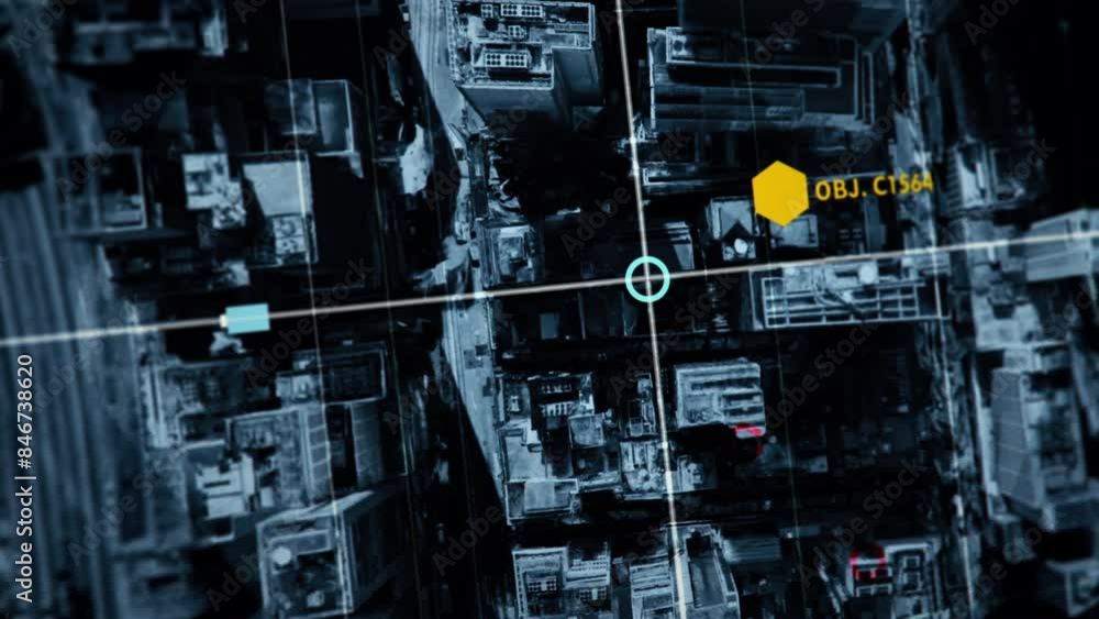 Satellite Of High Tech Spy System Analyzing City Streets To Discover Operation Objectives. Spy Satellite Program Interface. High Tech Tracking System. High Tech Spy Surveillance Ui. Digital Satellite Of High Tech Spy System Analyzing City Streets To Discover Operation Objectives. Spy Satellite Program Interface. High Tech Tracking System. High Tech Spy Surveillance Ui. Digital