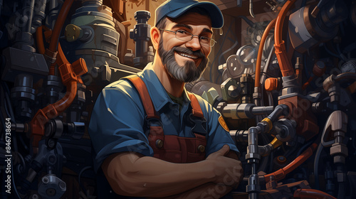 illustration of a plumber
