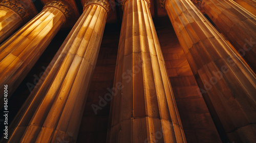 Close-up of a bright classical pillar