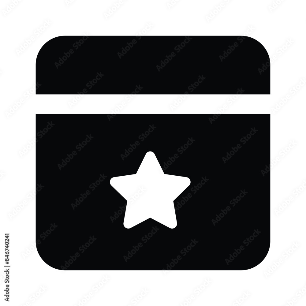 Star on webpage showing concept icon of favorite webpage Star on webpage showing concept icon of favorite webpage