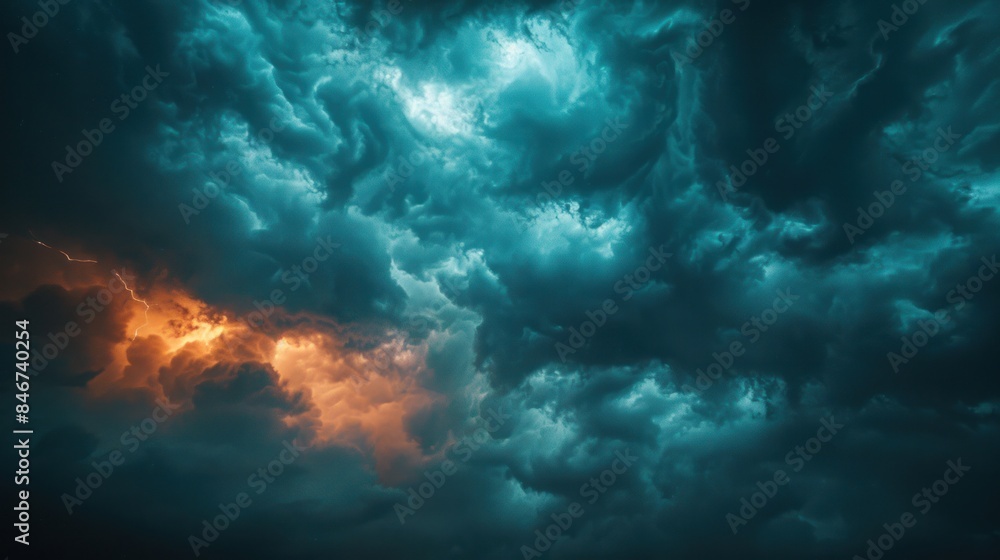 Overlay of blue clouds and a dark, dramatic sky. The sky is dramatic and lightning is present. The weather is bad with dark clouds. Rain and thunderstorm in dramatic sky Overlay of blue clouds and a dark, dramatic sky. The sky is dramatic and lightning is present. The weather is bad with dark clouds. Rain and thunderstorm in dramatic sky