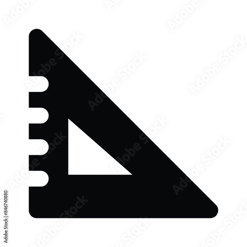 Tool for measurement or calculating length, premium icon of ruler, triangular scale vector