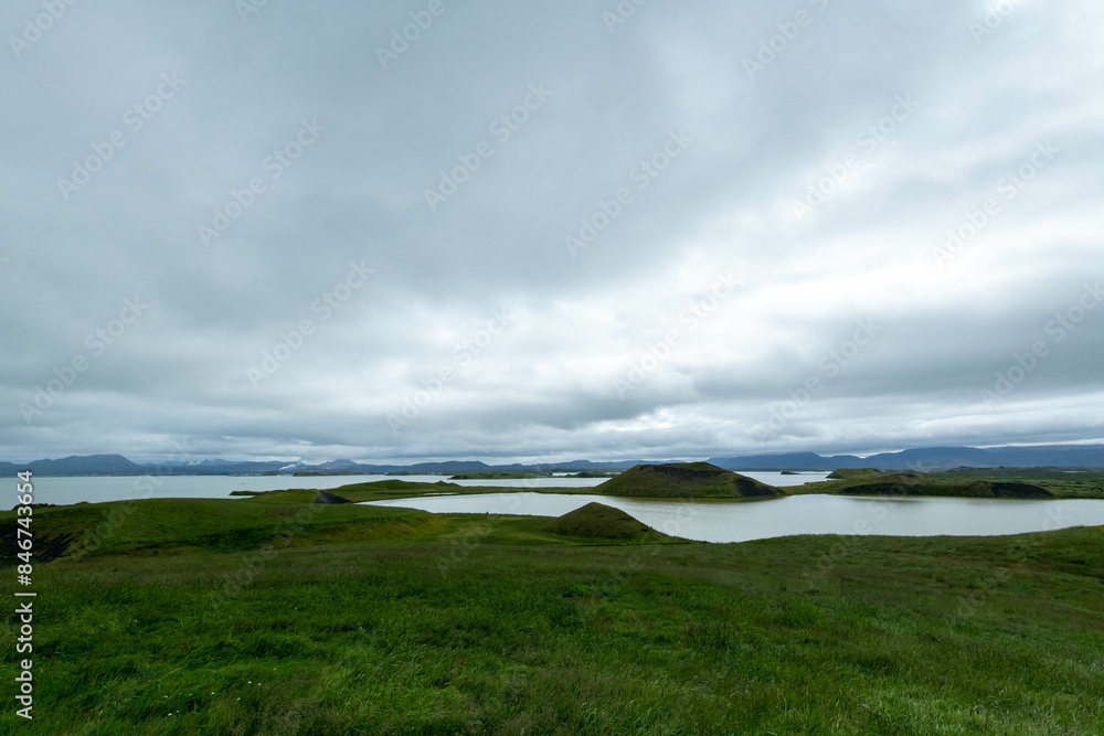 Iceland Akureyri landscape of the lake on a cloudy day Iceland Akureyri landscape of the lake on a cloudy day