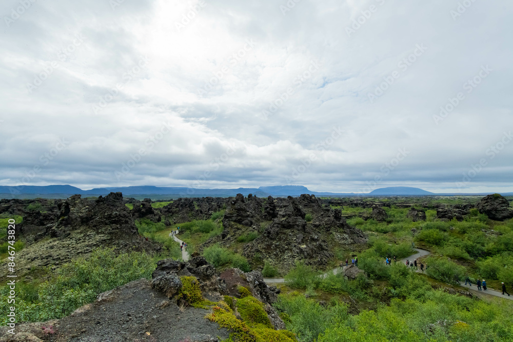 Dimu Borgir lava fields of Iceland from Akureyri Dimu Borgir lava fields of Iceland from Akureyri