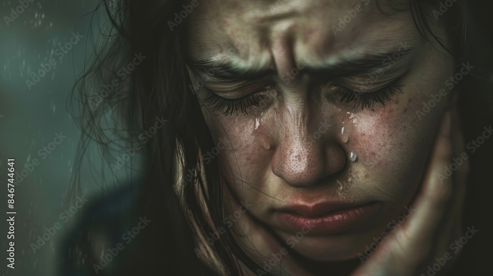 a person consumed by sadness, a person consumed by sadness,